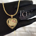 Gold Cat Heart Pendant Necklace